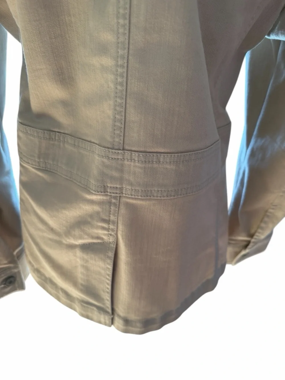 Talbots Petite Light Beige Jean Jacket with Front Buttons - Picture 12 of 14